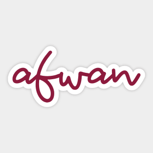 afwan - maroon red Sticker